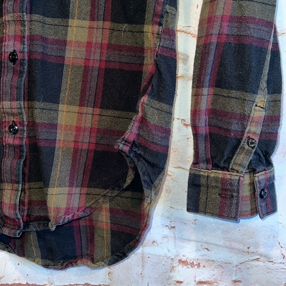 Vans Shirt Womens XS Meridian Flannel Shirt Purple Black Plaid Button Front - Picture 4 of 9